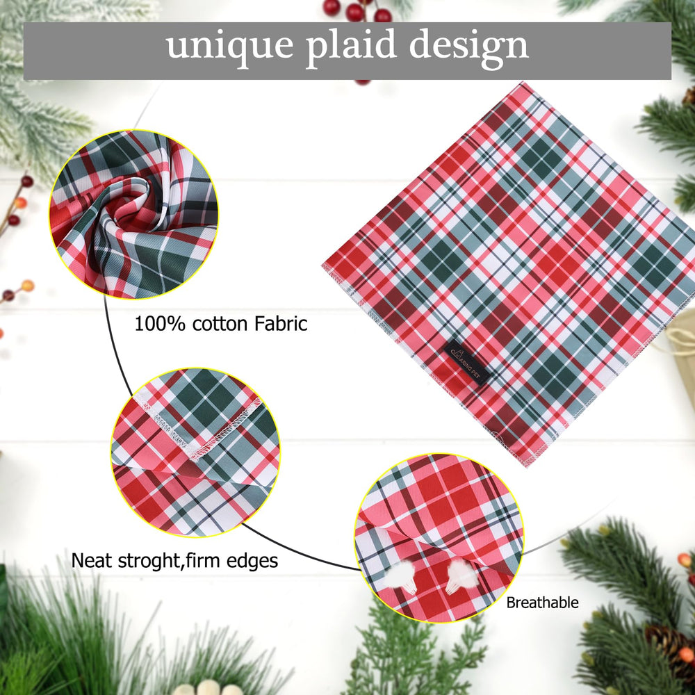 Aring Pet Christmas bandana in green on a dog for holiday styling