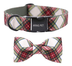 ARING PET Christmas collar bowtie with bells on dog enhances festive photos.