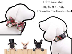 ARING PET Christmas collar bowtie plaid design for stylish holiday outfits.