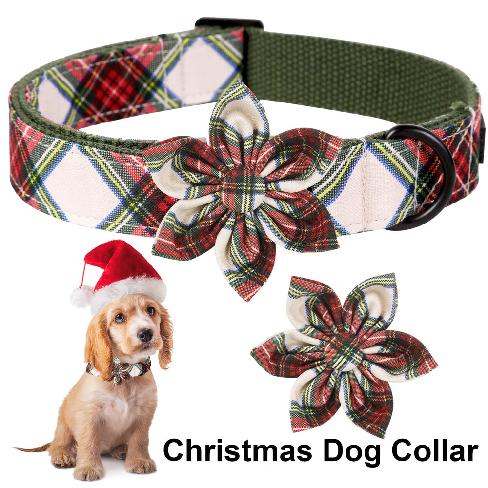 Aring pet Christmas dog collar detachable flower detail adds photo-ready charm.
