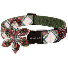 Aring pet Christmas dog collar full view highlights festive holiday style.