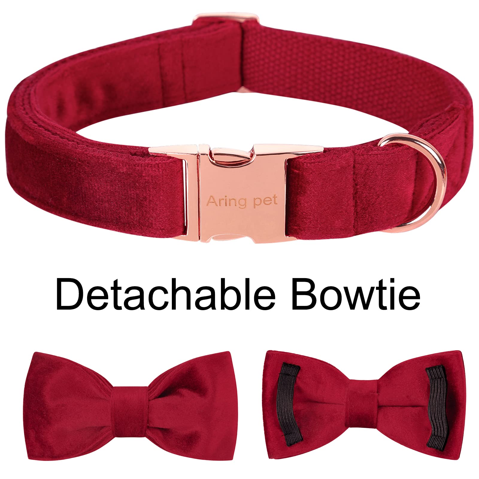 Aring Pet Velvet Dog Collar with Bow packaging—gift-ready box for special occasions