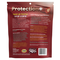 Ark Naturals ProtectionPlus cross-section chew reveals toothpaste center enhancing cleaning.
