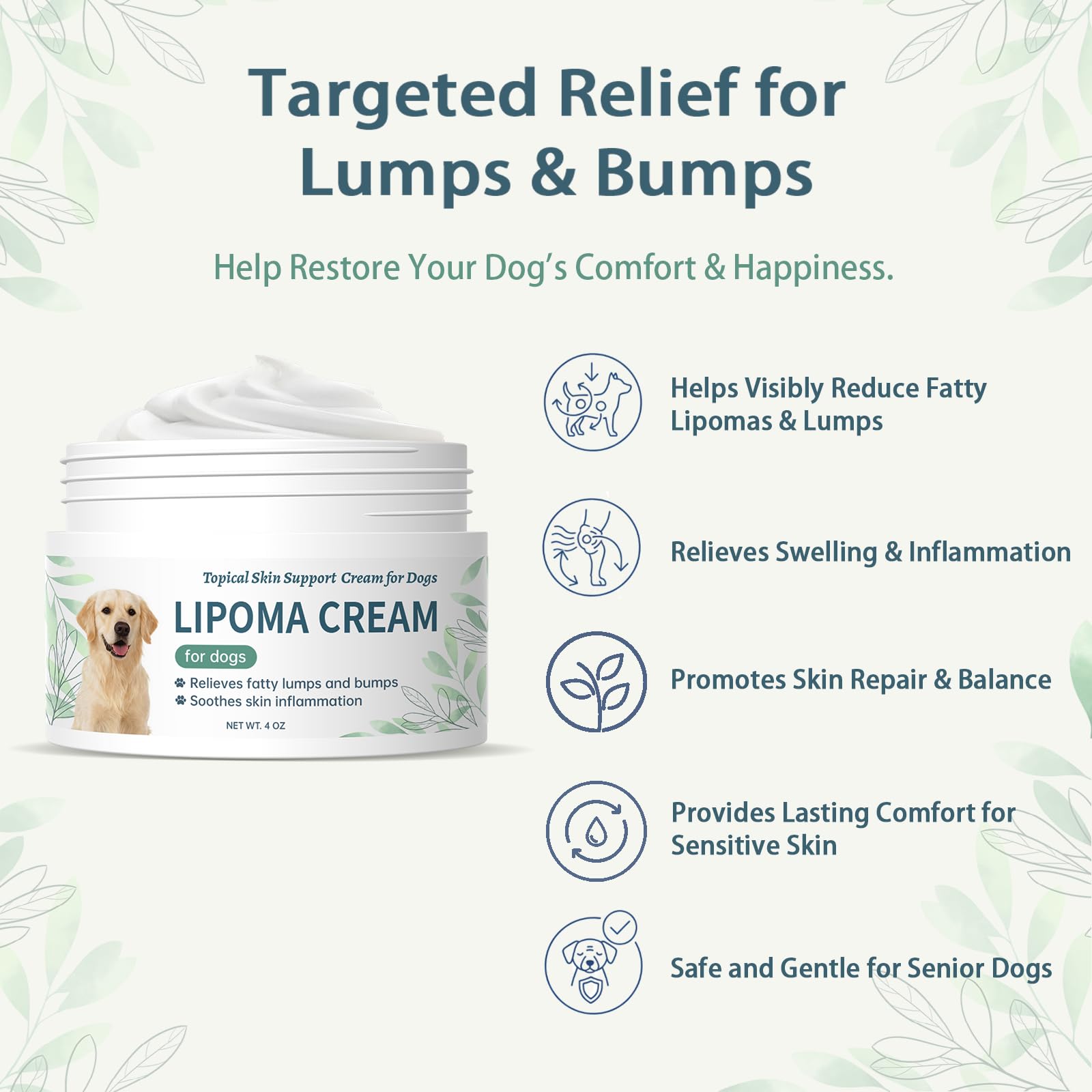 arlistatmax dog comfort after application shows calmer skin around lumps.