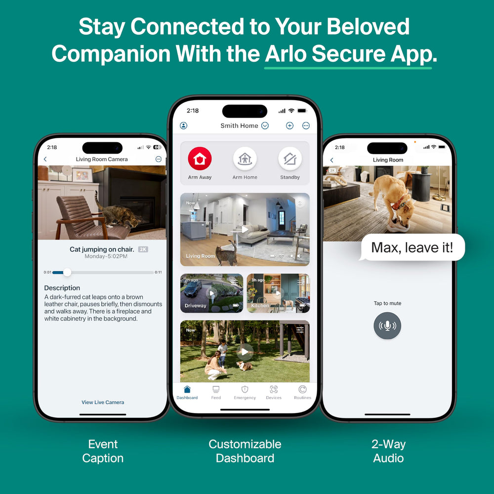 Arlo Essential integrated siren deters activity with audible alerts.