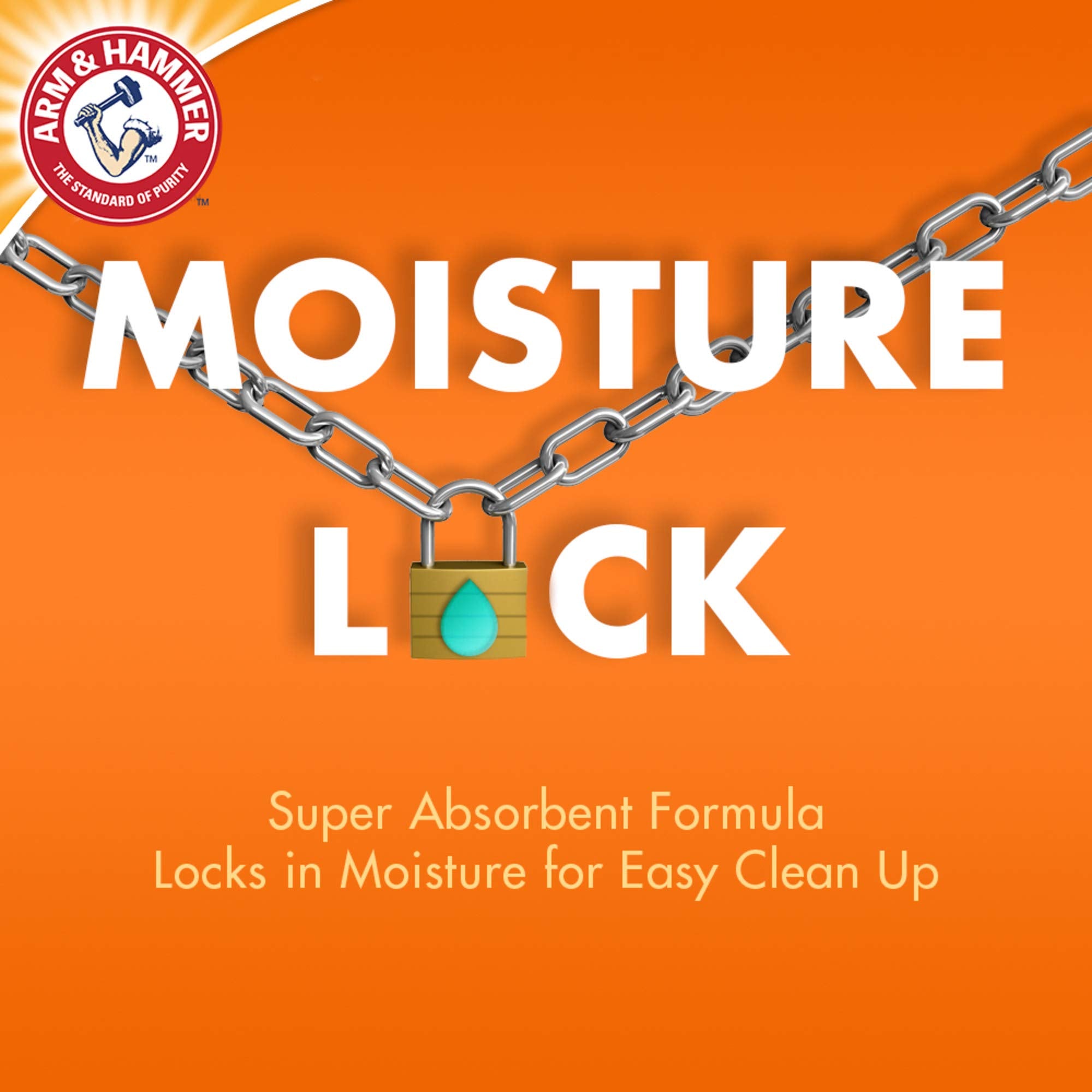 Arm & Hammer Double Duty Litter 7-day freshness guarantee emblem.