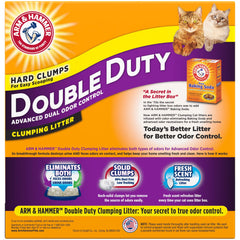 Arm & Hammer Double Duty Litter clumping action close-up signals strong clumps.