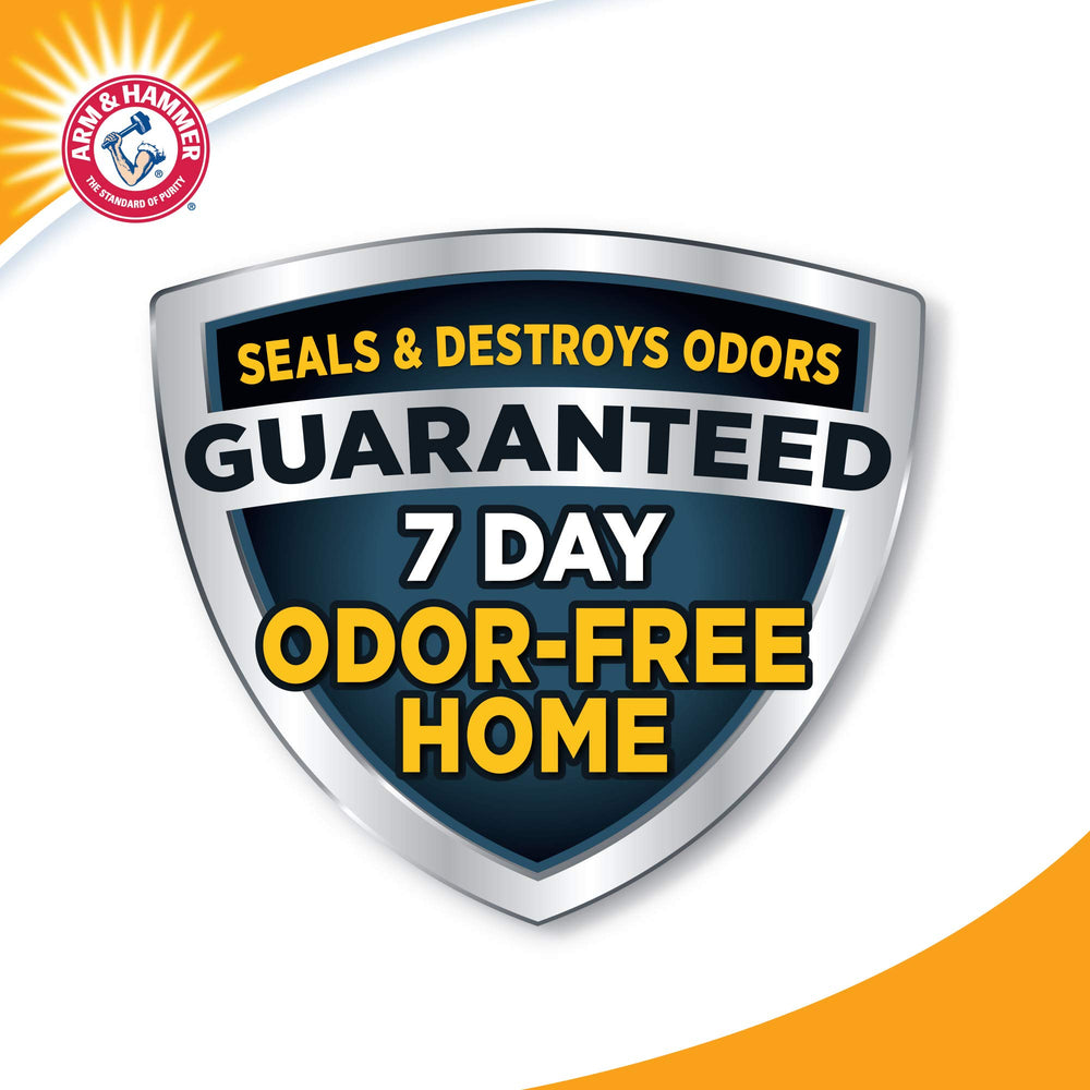 ARM & HAMMER Baking Soda in Clump & Seal enhances odor destruction.