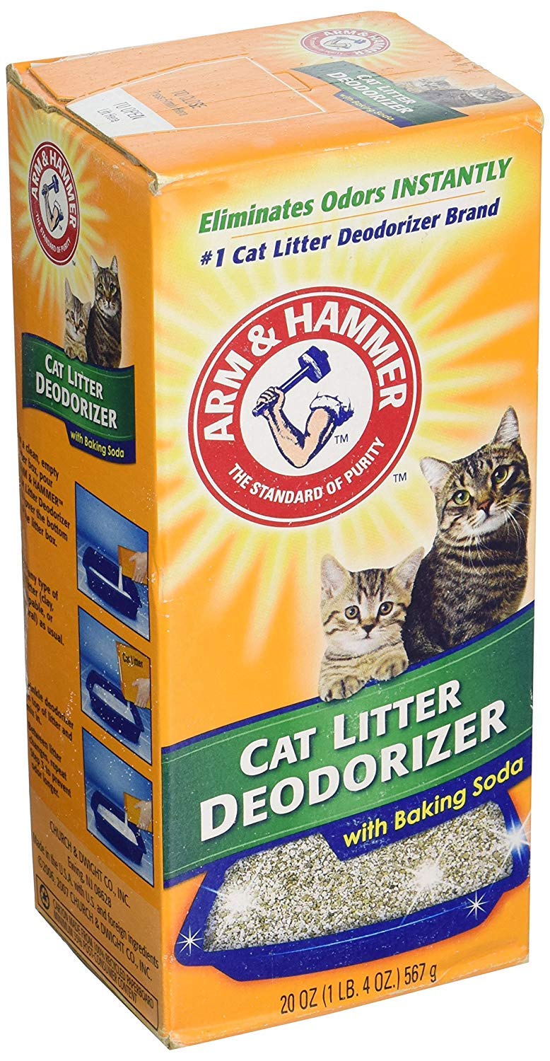 Arm & Hammer Cat Litter Deodorizer Powder Pack 3 Box demonstrates odor control for litter areas