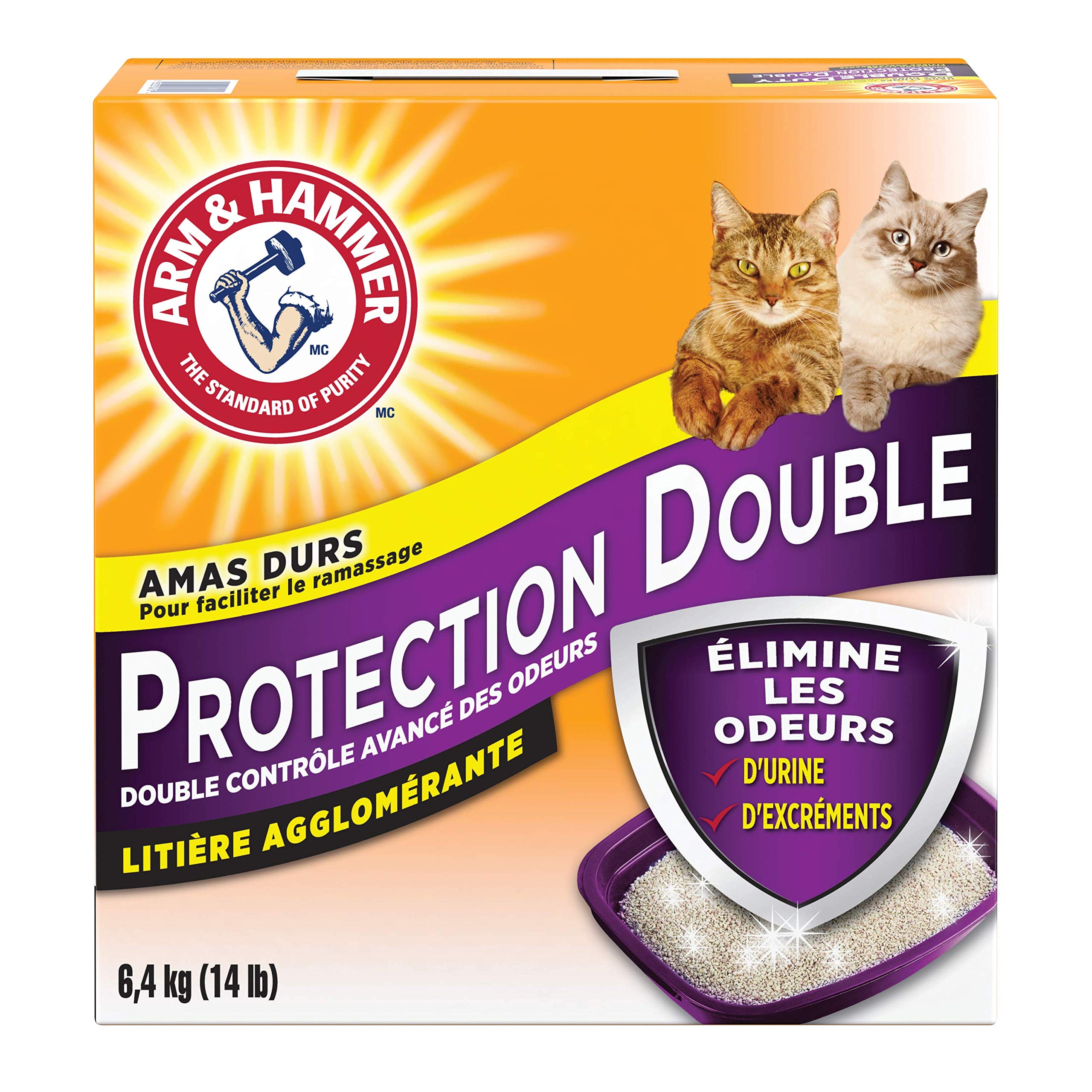 Arm & Hammer Double Duty Cat Litter comes in a 14-pound container for convenient refills.