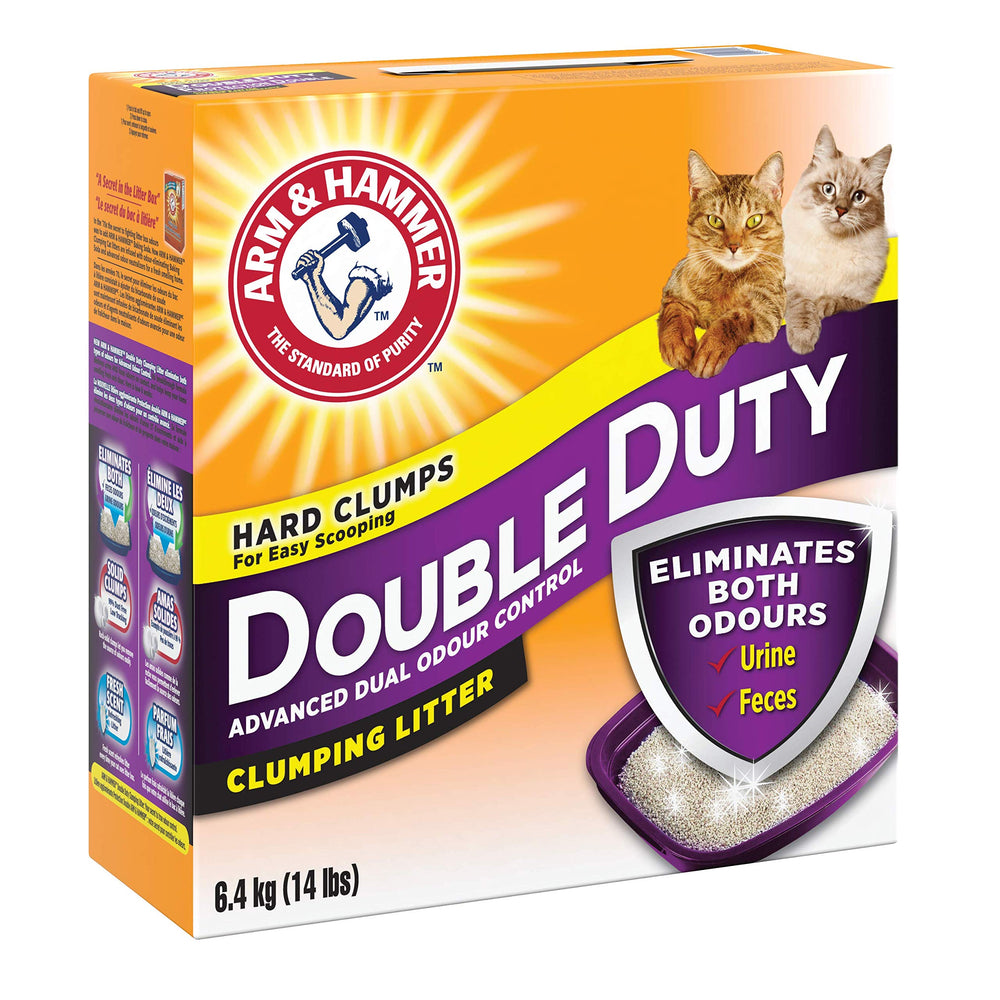 Arm & Hammer Double Duty Cat Litter forms tight clumps for quick, clean scooping.