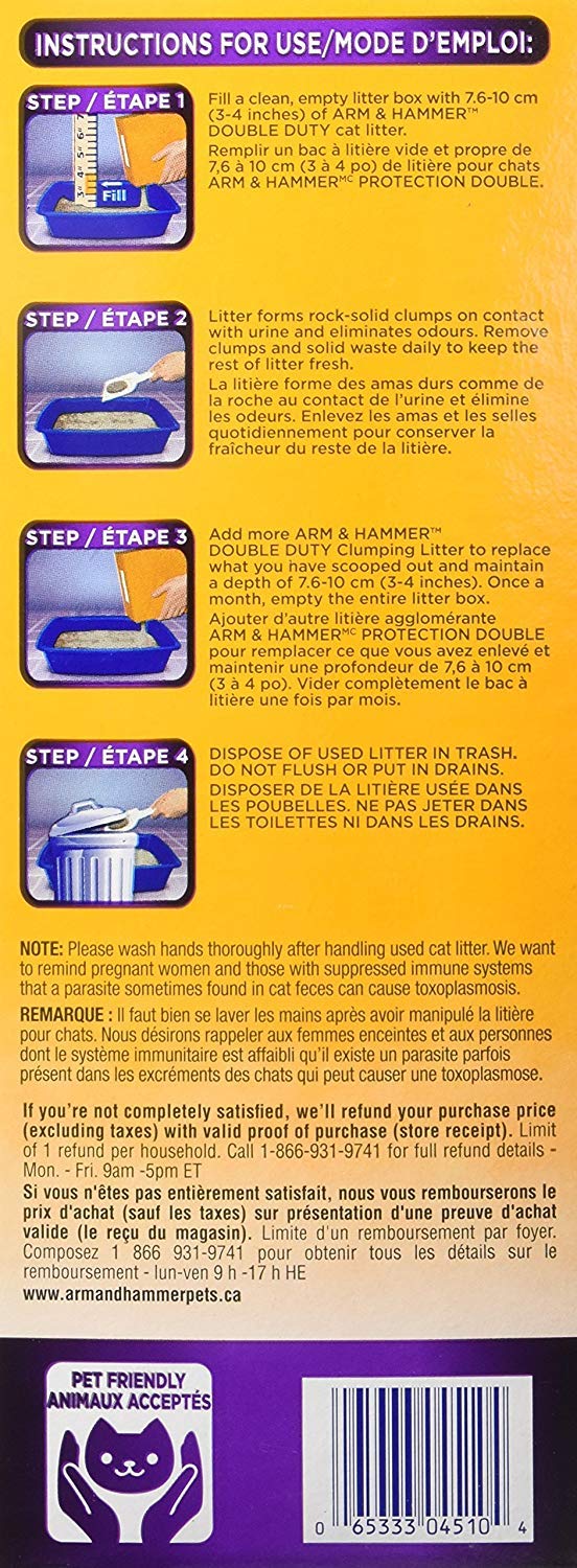 Arm & Hammer Double Duty Cat Litter demonstrates low-tracking and reduced mess during use.