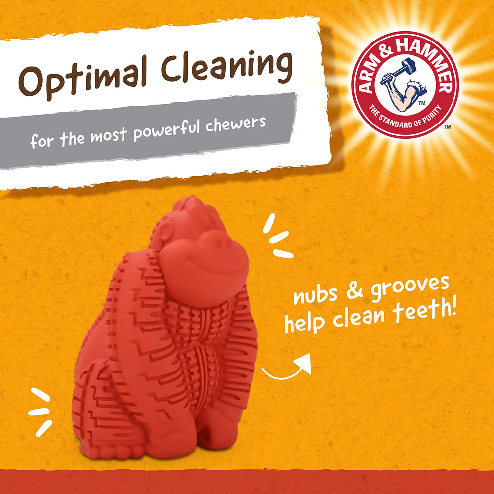 Arm & Hammer mini dog playing with dental chew demonstrates interactive play for small breeds.
