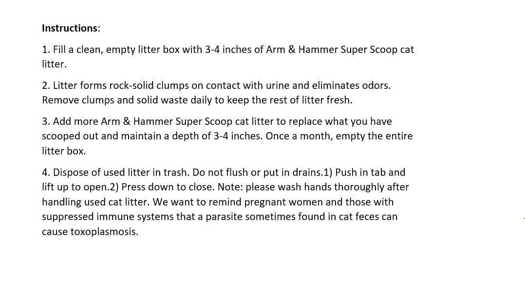 Arm & Hammer Super Scoop litter 99% dust-free texture reduces tracking