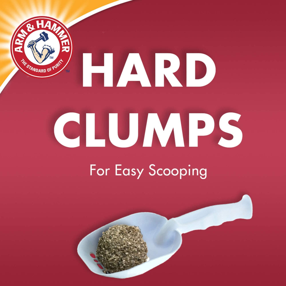 Arm & Hammer Super Scoop packaging with scoop for quick maintenance