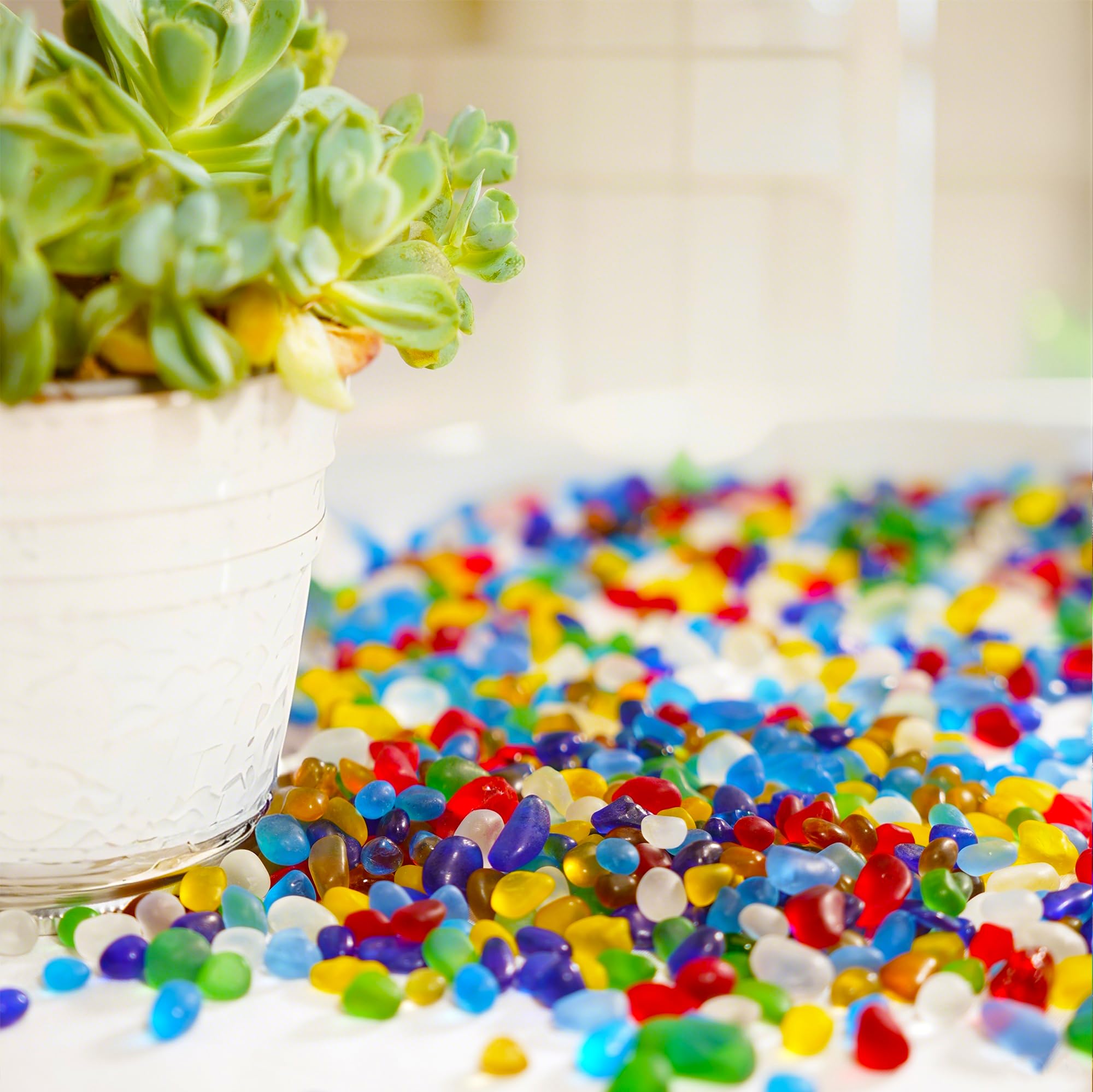 Armas kodu Sea Glass Stones 31oz pack ideal for classrooms and studios.