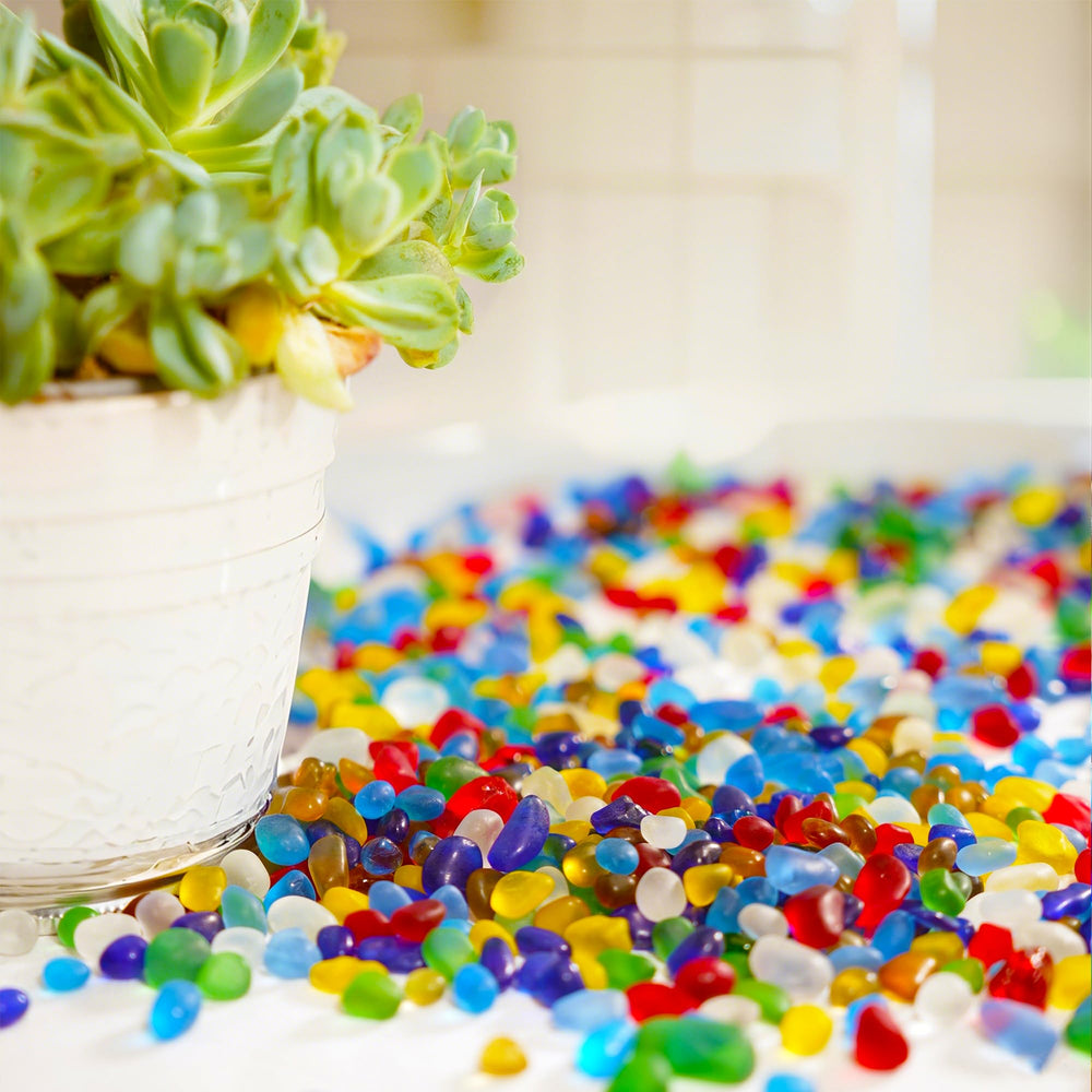 Armas kodu Sea Glass Stones 31oz pack ideal for classrooms and studios.
