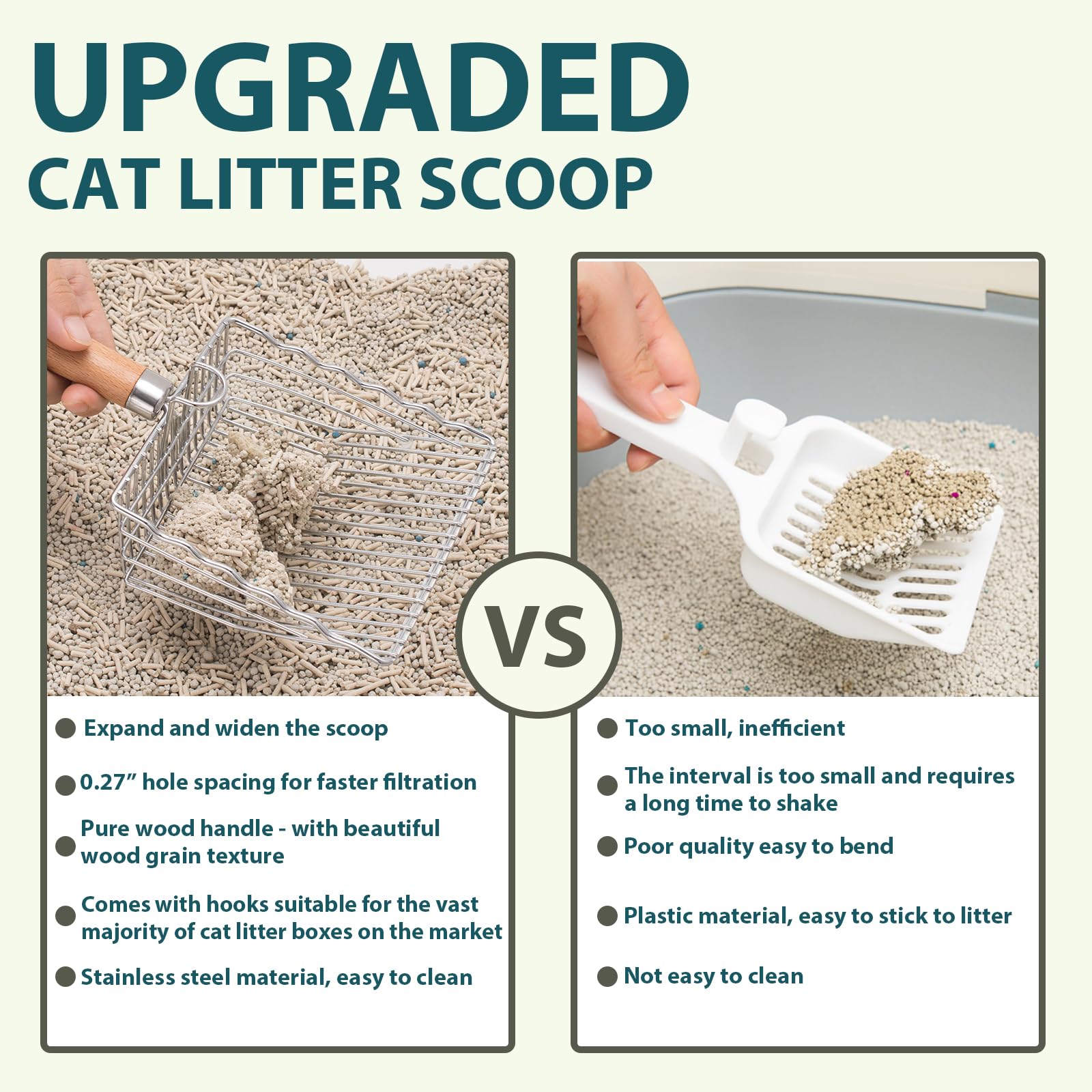 ARMLULU cat litter scoop compatible with all litter types