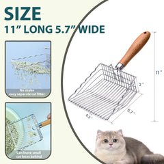 ARMLULU cat litter scoop close-up shows sturdy heavy-duty design
