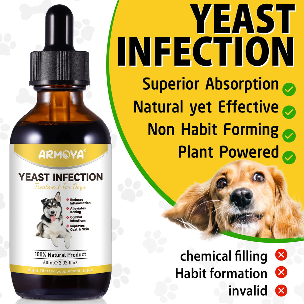 ARMOYA yeast treatment for dogs dosing – simple liquid addition to food or treats