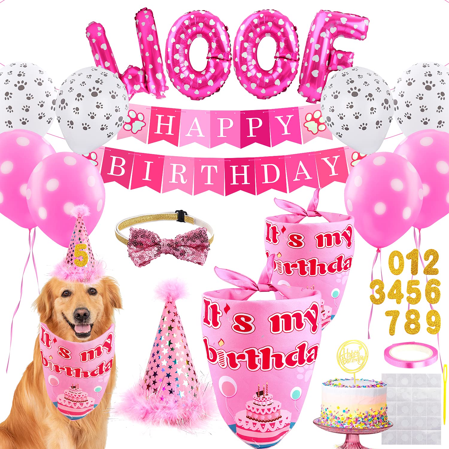 AROIC dog birthday bandana in soft fabric for comfortable party photos