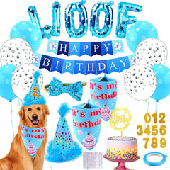 AROIC dog birthday bandana set two coordinating bandanas for festive photos