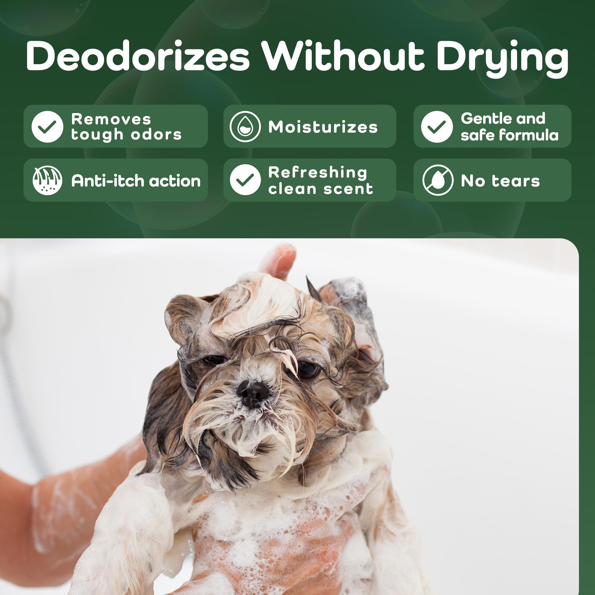 AROMAPET Sensitive Care ingredients with aloe vera and argan oil hydrate coats.