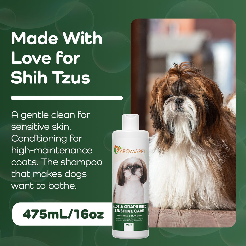 AROMAPET Sensitive Care safe for puppies with hypoallergenic formula.