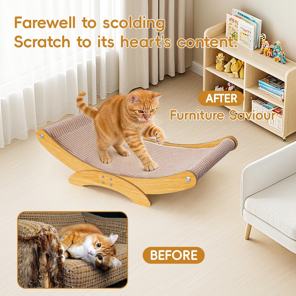 AROPEME cat scratcher bed offers a large interior suitable for big cats.
