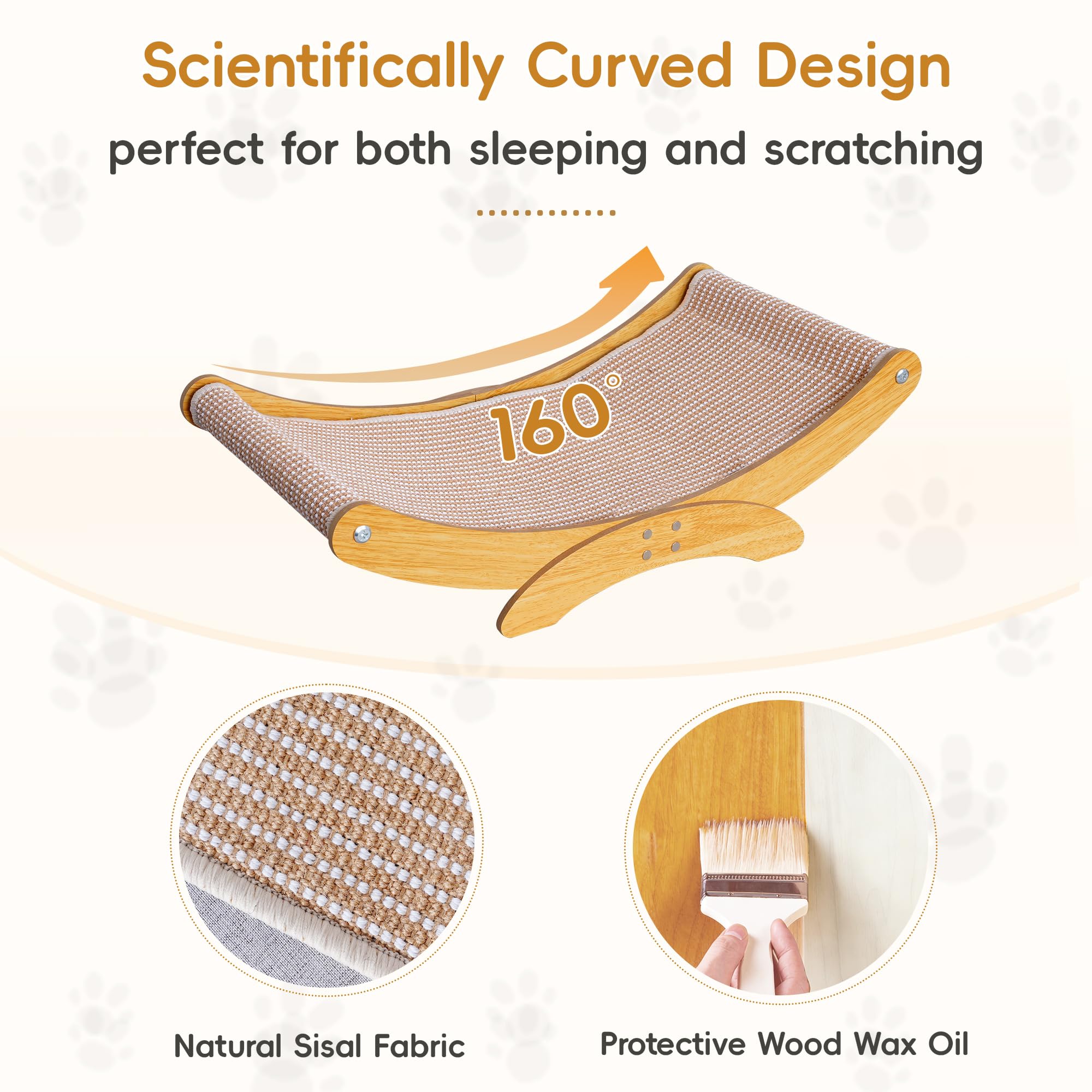 AROPEME cat scratcher bed rests on a stable base for active cats.