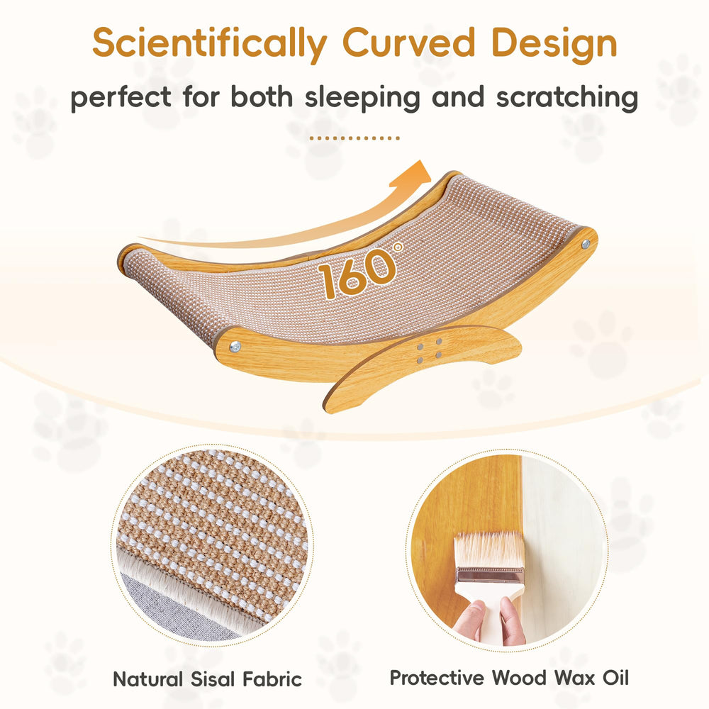 AROPEME cat scratcher bed rests on a stable base for active cats.