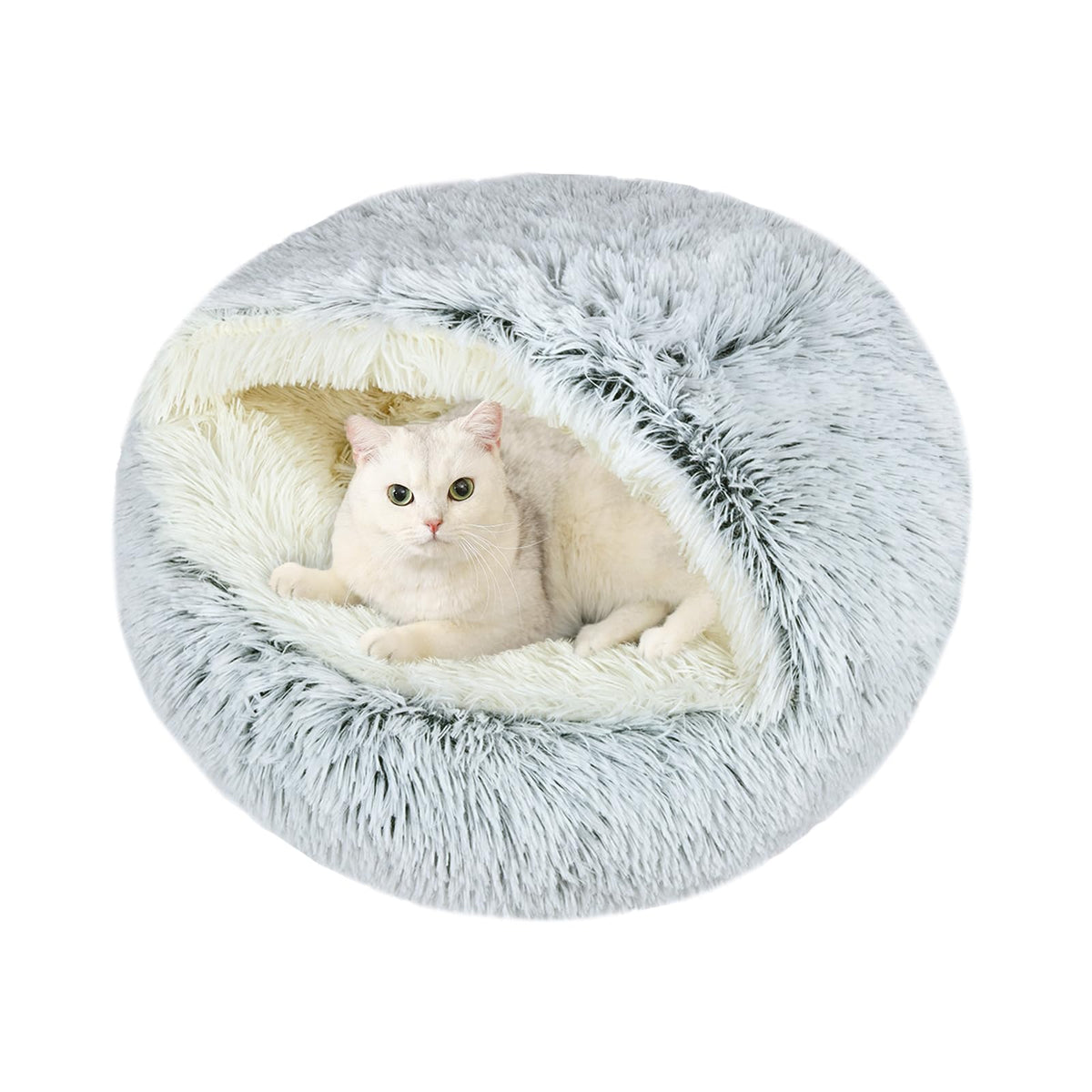 Arquiel calming cat bed hooded shell offers secure sleep space