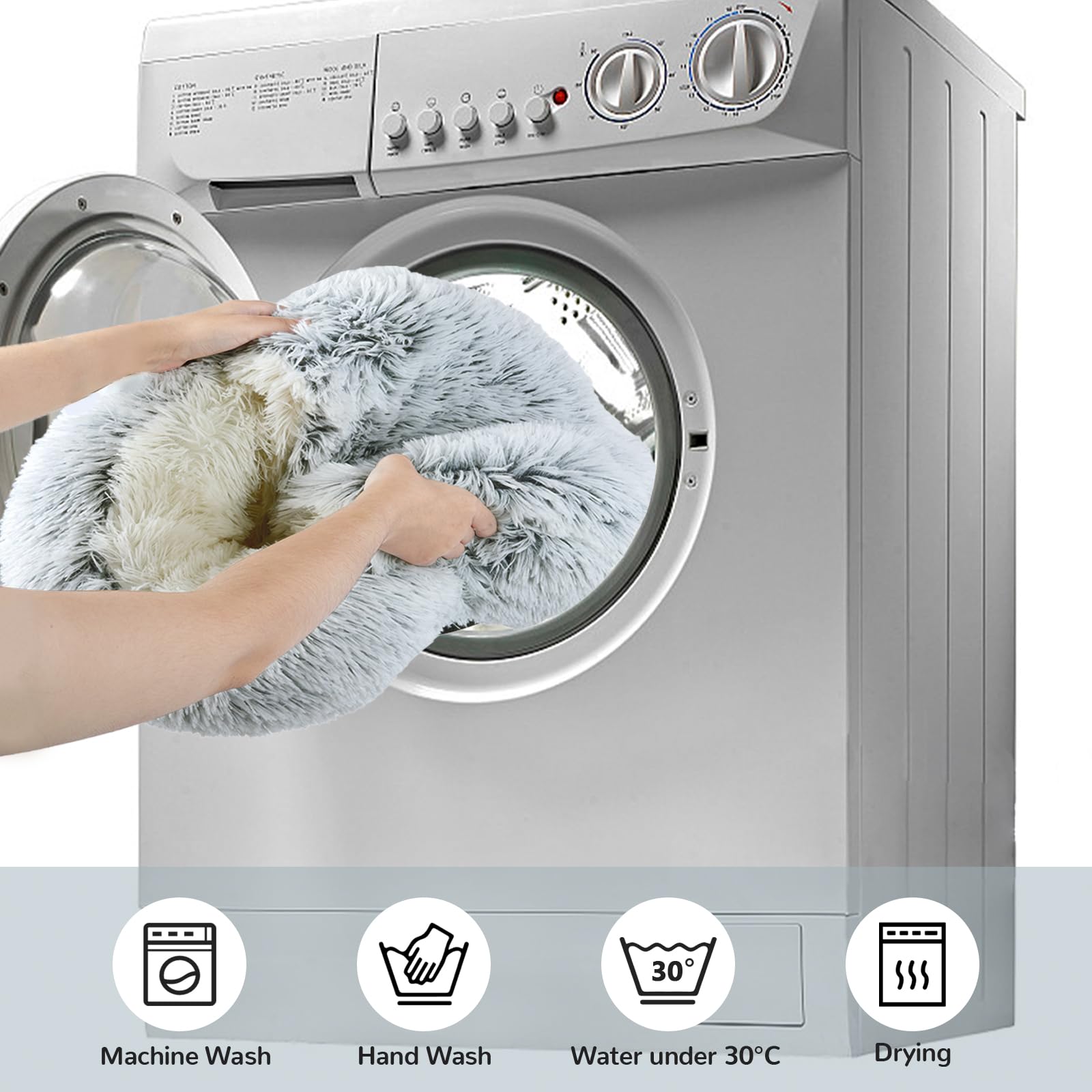 Arquiel calming cat bed machine washable for easy cleanup