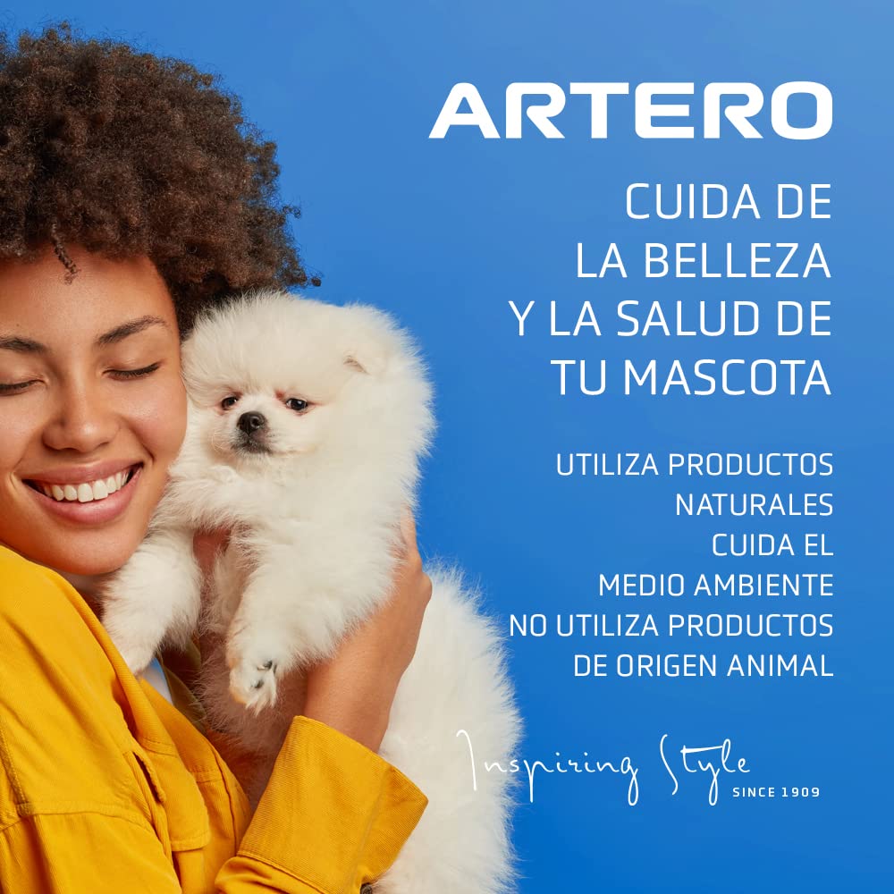 Artero Matt-X no-rinse spray application on dry or wet fur.
