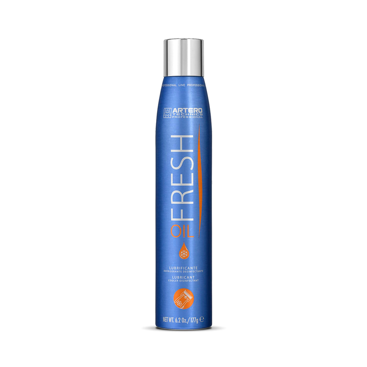 Artero Oil Fresh cooling spray bottle cools clipper blades during grooming.
