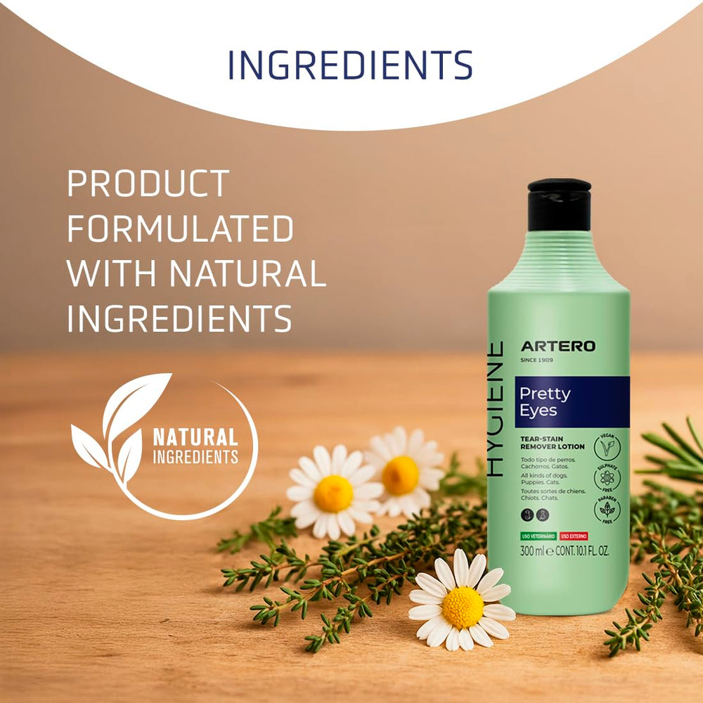 Artero Pretty Eyes safe-for-sensitive-eyes action demonstrates gentle cleansing.