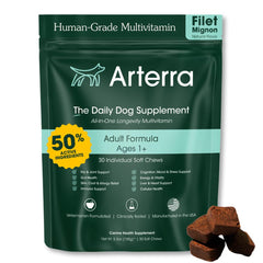 Arterra Longevity multivitamin bottle ready for daily dog health