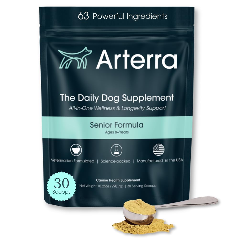 Arterra Senior Dog Powder bottle with easy daily serving for potential joint support.