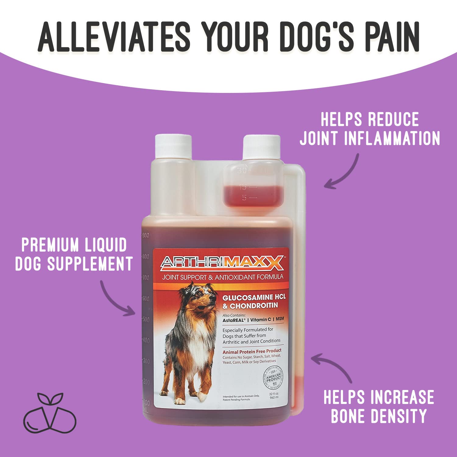 ArthriMAXX-ingredients-glucosamine-astaxanthin shows joint support components.