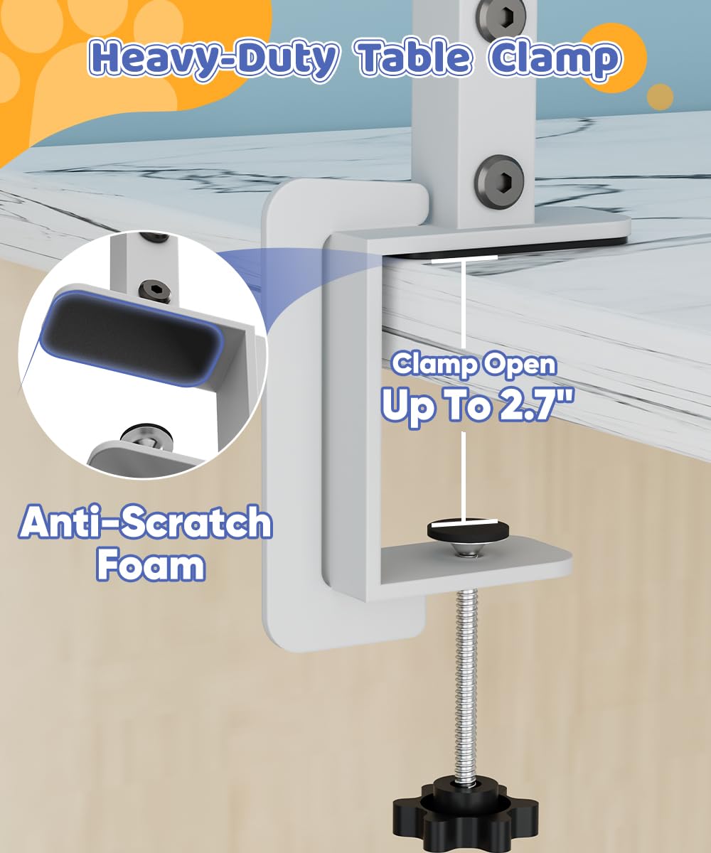 Artibear dog arm clamp 2.7 inches reduces table movement during grooming.