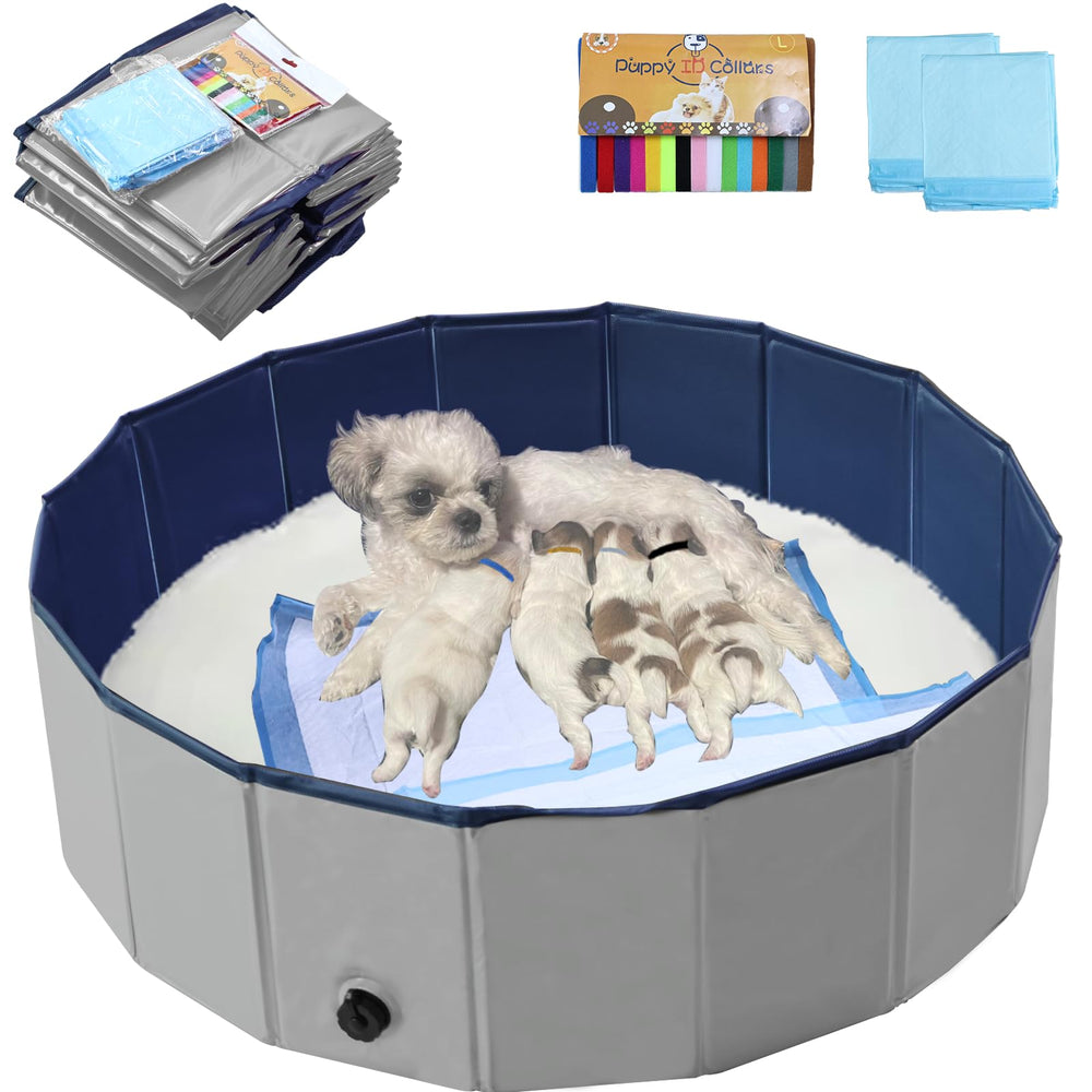 Artilife dog whelping box pool assembled shows durable PVC for safe whelping.
