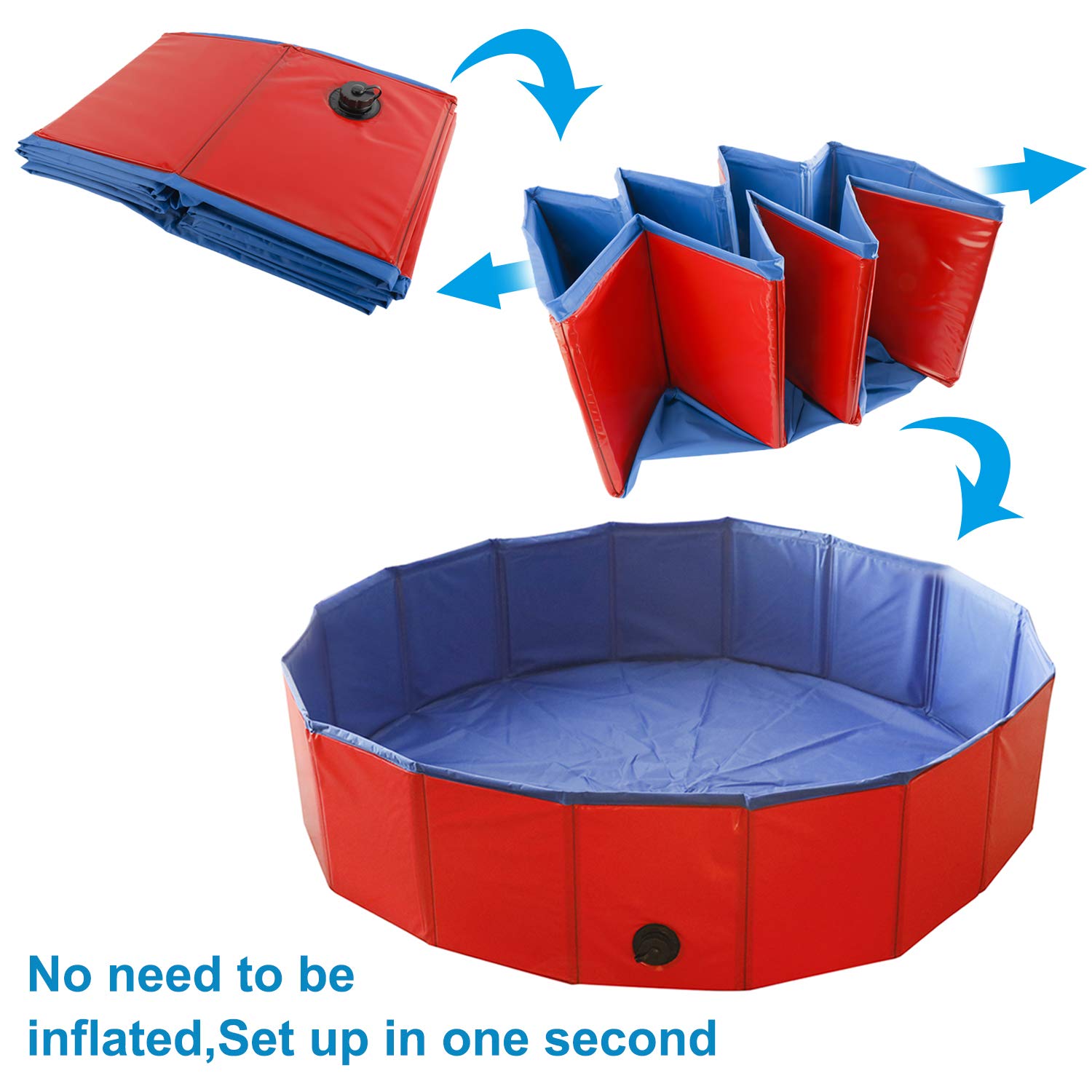 Artilife foldable dog pool durable construction highlights thick sides and bottom.