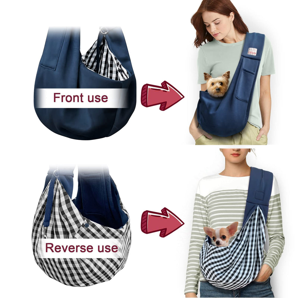 Artisome sling suitable for pets 3-10 lbs during mall and park trips.
