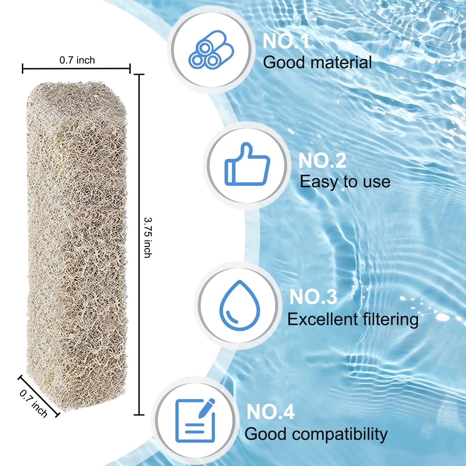 ARTJIANG ammonia reducer pad for Aqueon QuietFlow compatibility improves water clarity.