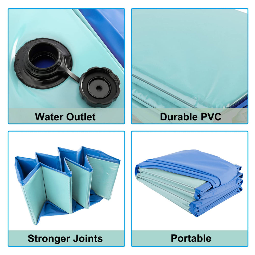 Artilife whelping pool bathing use image conveys easy dog washing