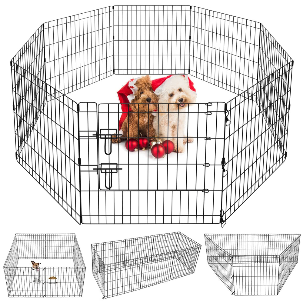 Artmalle Puppy Playpen 8-panel 24in foldable is ideal for quick setup and travel.