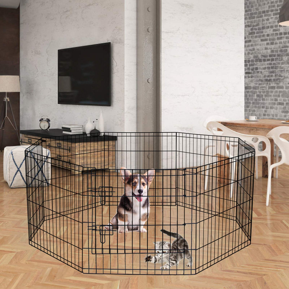 Artmalle Puppy Playpen foldable design with tool-free setup for indoor or outdoor confinement.