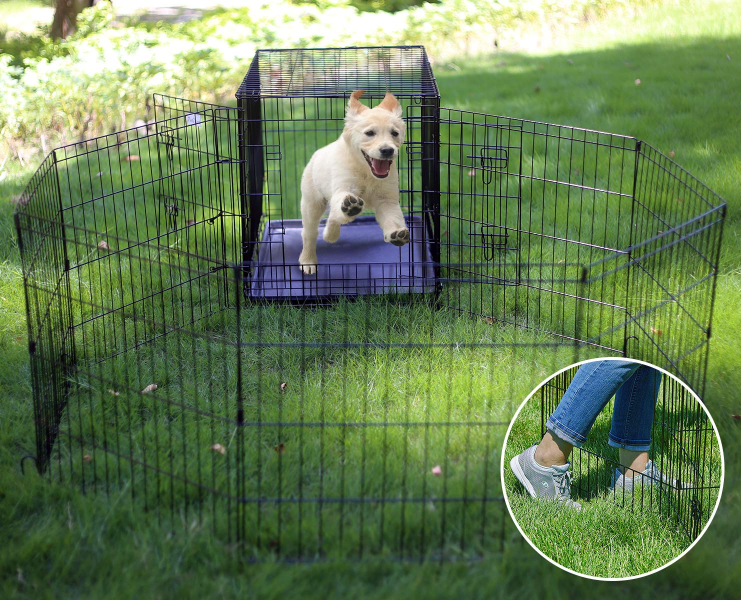 Artmalle Puppy Playpen spacious enclosed area for safe play and exercise.