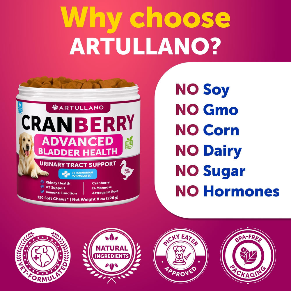 Artullano cranberry dog treats with duck flavor for convenient daily use
