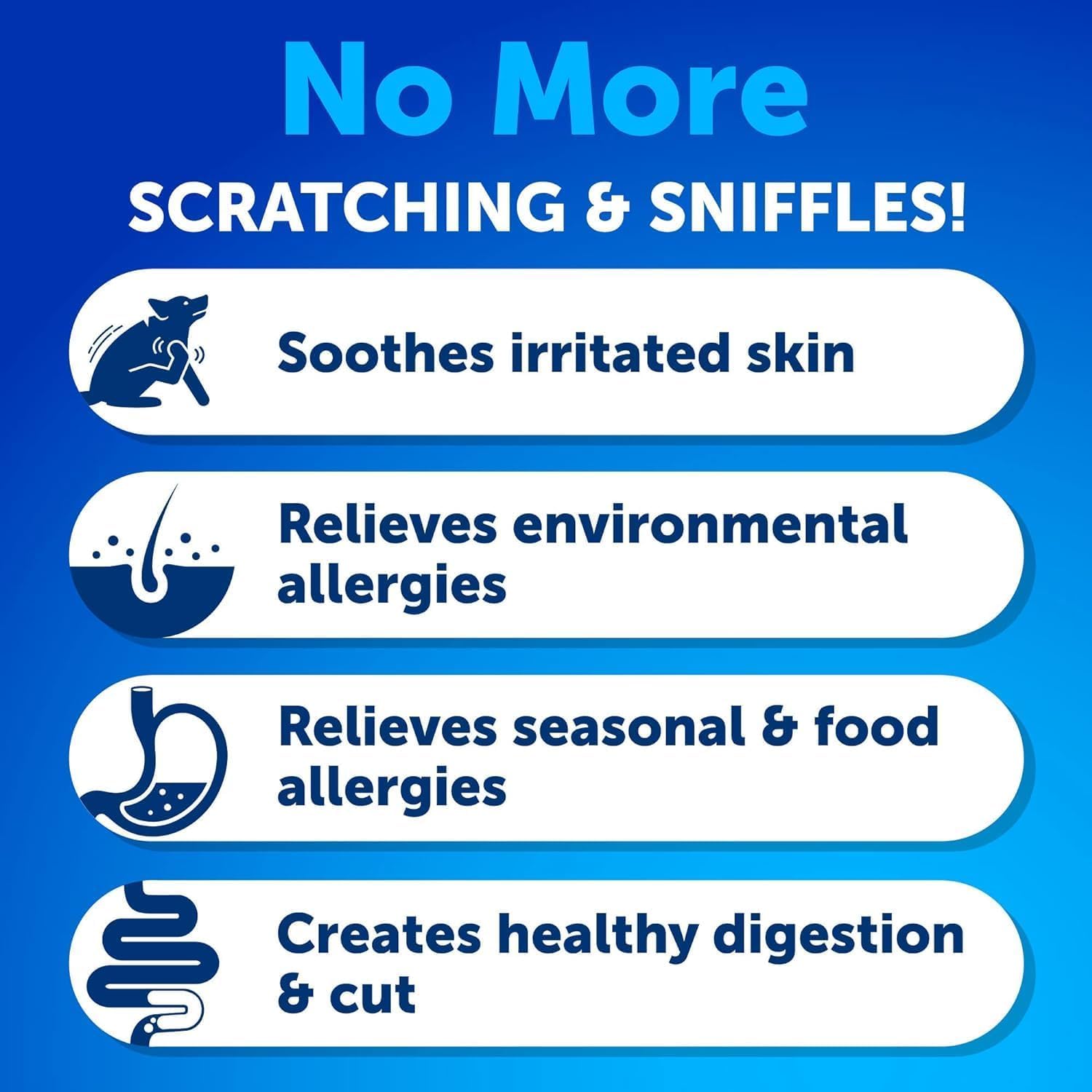 Artullano dog allergy relief chews dog smile: comfortable itching relief and happier days.